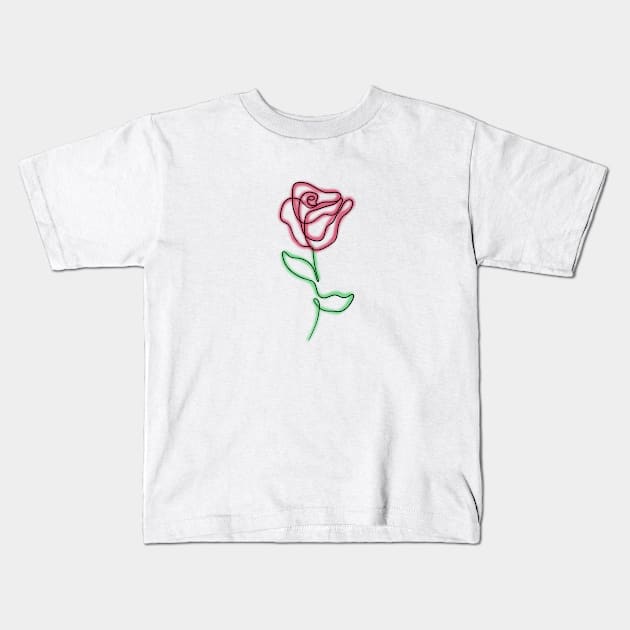 Rose trace Kids T-Shirt by ashdesignlabs